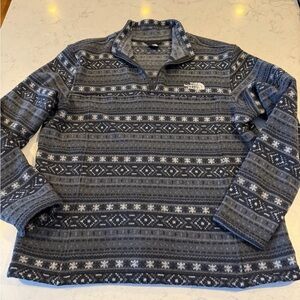 The North Face Blue and White Patterned Sweatshirt